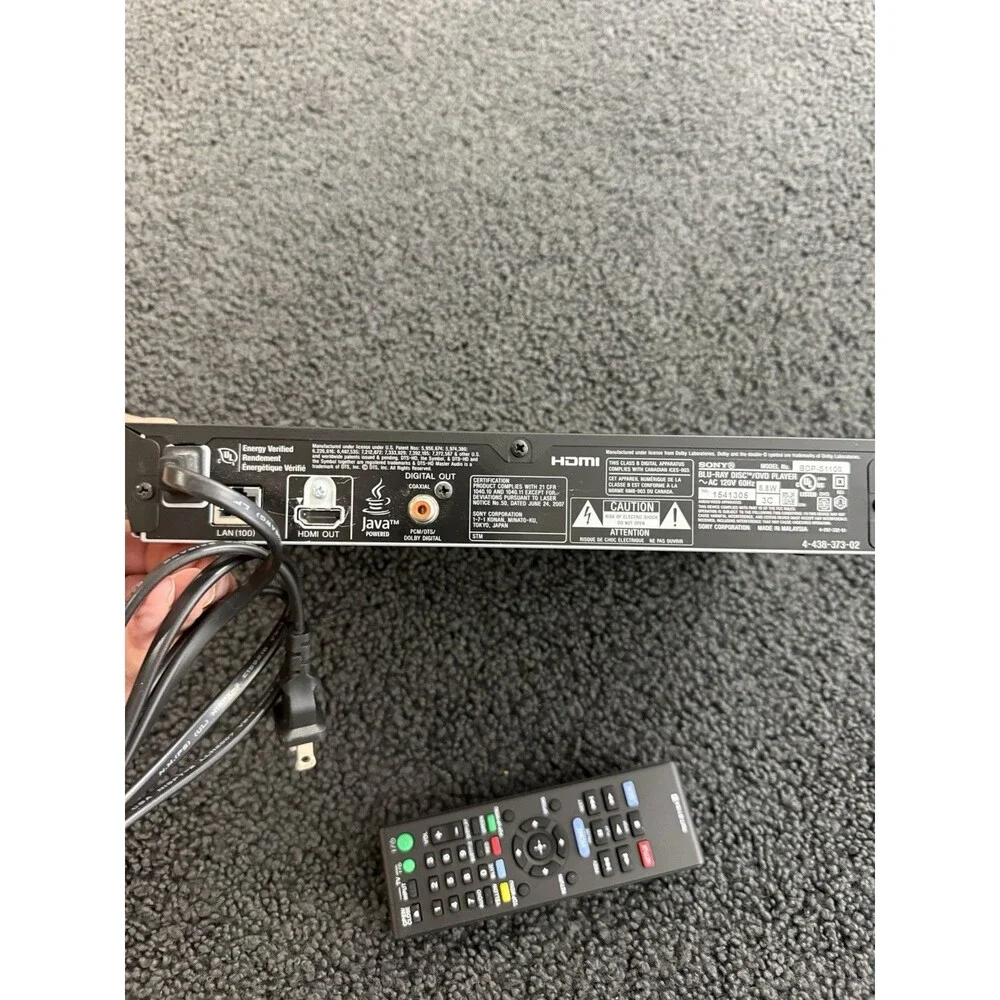 Sony BDP-S1100 1080p Blu-ray DVD Player with Remote + HDMI Cable Works Great!